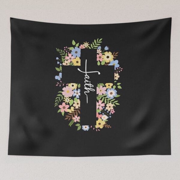Item preview, Inspirational Floral Faith Cross designed and sold by AlienOccupation.