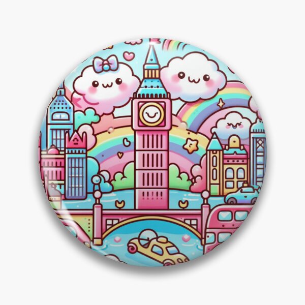 Item preview, Cute cartoon London iconic red bus double decker, River Thames, Big Ben designed and sold by Coolparrotgirl.