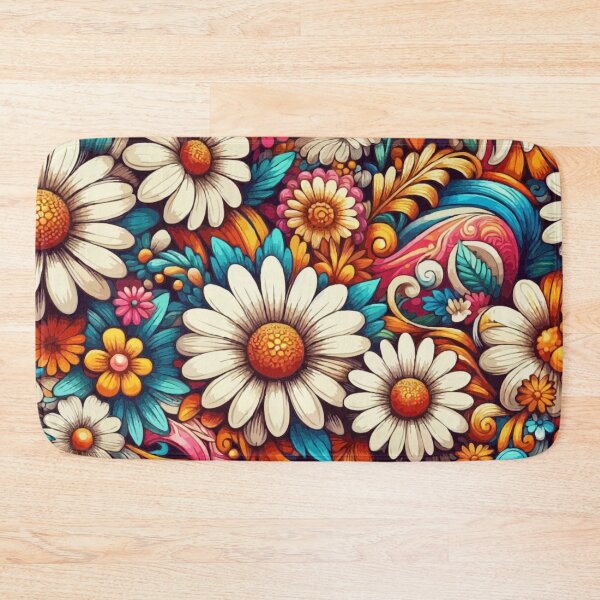 Item preview, Fiesta Daisies: A Vibrant Mexican Mural Pattern designed and sold by printmala.