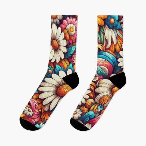 Item preview, Fiesta Daisies: A Vibrant Mexican Mural Pattern designed and sold by printmala.