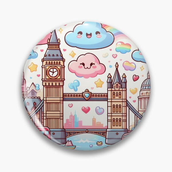 Item preview, Cute cartoon style London with icons big Ben, Tower bridge, St Paul's cathedral designed and sold by Coolparrotgirl.