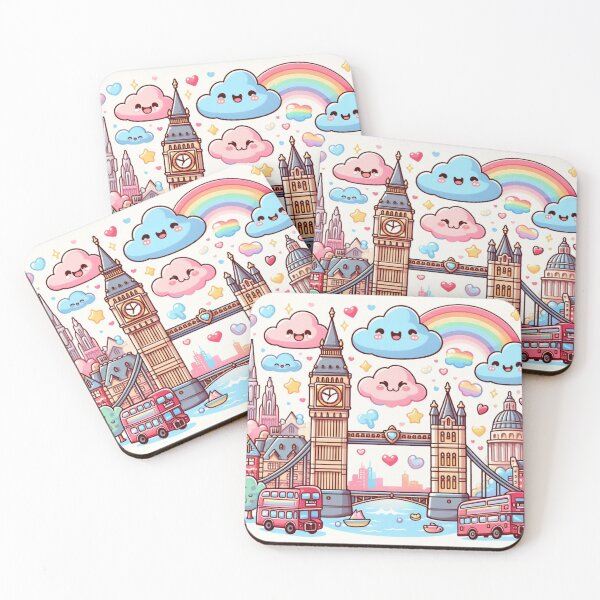Item preview, Cute cartoon style London with icons big Ben, Tower bridge, St Paul's cathedral designed and sold by Coolparrotgirl.