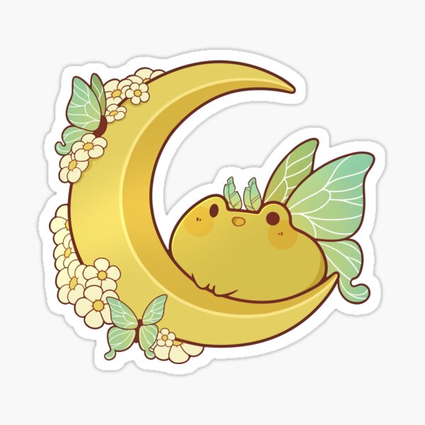 Item preview, Luna moth frog fairy on a moon designed and sold by Rihnlin.