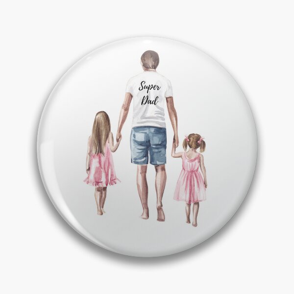 Item preview, Dad With Daughters With Inscription Super Dad designed and sold by M R Design.