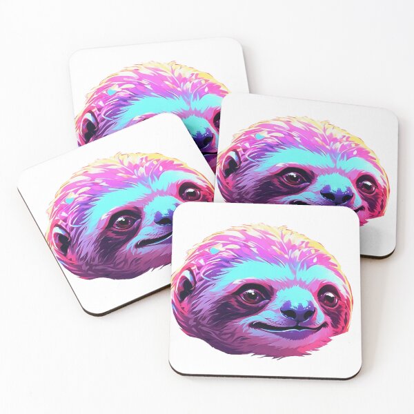 Item preview, Neon iridescent sloth head  designed and sold by LevCreates.