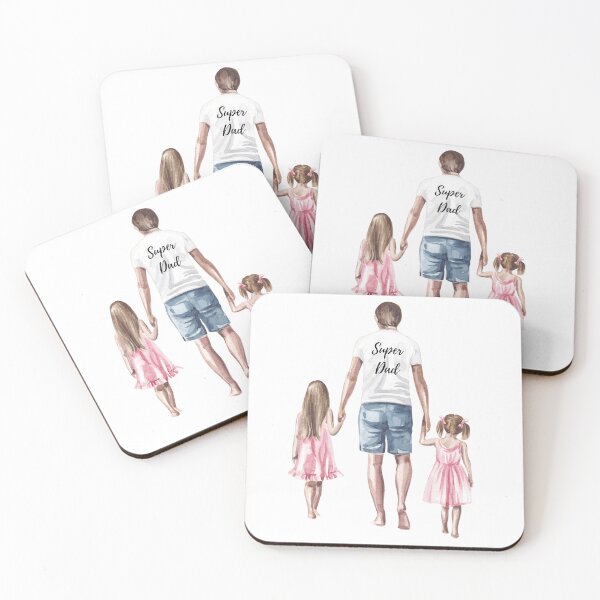 Item preview, Dad With Daughters With Inscription Super Dad designed and sold by M R Design.