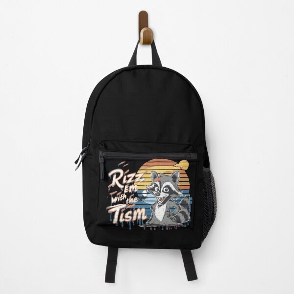 Item preview, Rizz Em With The Tism Retro Vintage raccoon Meme designed and sold by FurRealStudioCo.
