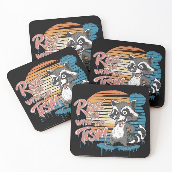 Item preview, Rizz Em With The Tism Retro Vintage raccoon Meme designed and sold by bluel_evin.