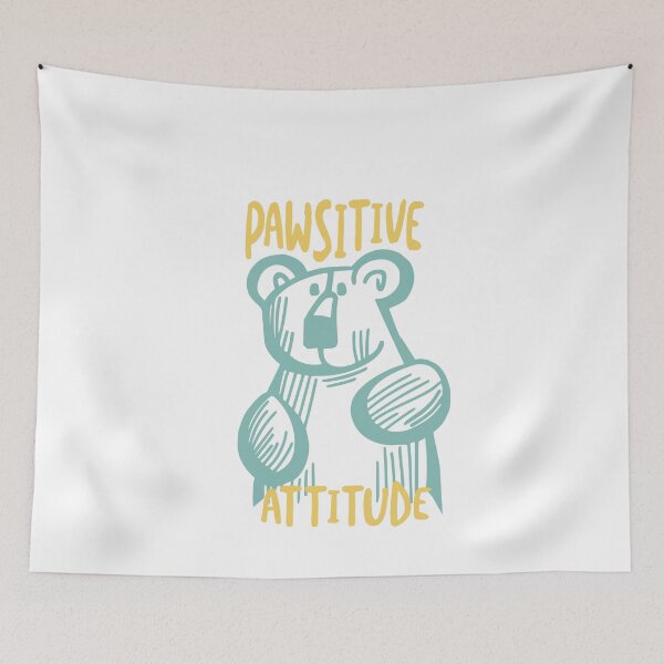 Item preview, Funny Bear Pun Pawsitive Attitude designed and sold by whyitsme.