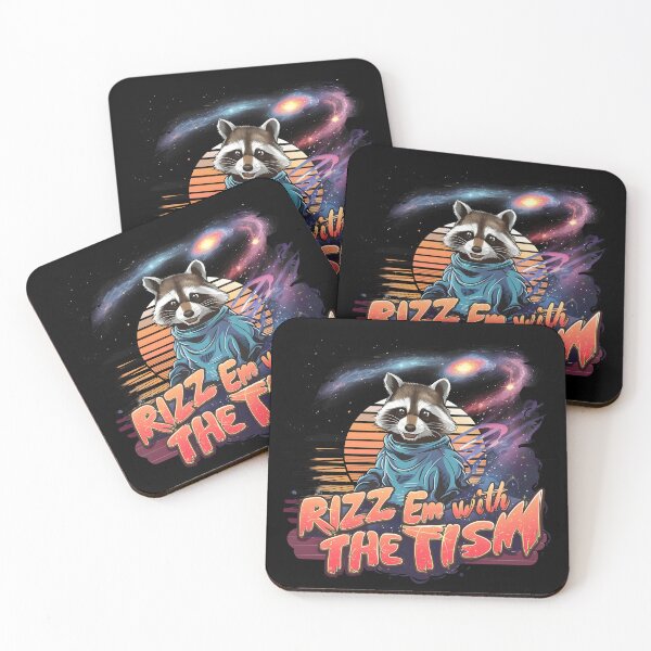 Item preview, Rizz Em With The Tism Retro Vintage raccoon Meme designed and sold by bluel_evin.