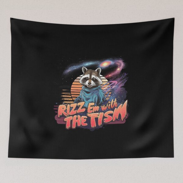 Item preview, Rizz Em With The Tism Retro Vintage raccoon Meme designed and sold by bluel_evin.