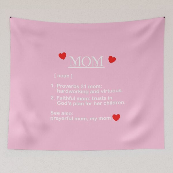 Item preview, Christian Mom Definition with Hearts on Pink (White) designed and sold by Lavender Mint Graphics.