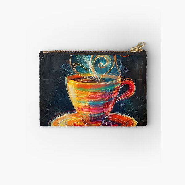 Item preview, Energetic Brew- Vibrant Swirls Rise from Multi-Colored Coffee Cup Generative AI designed and sold by OlfactoART Studio.