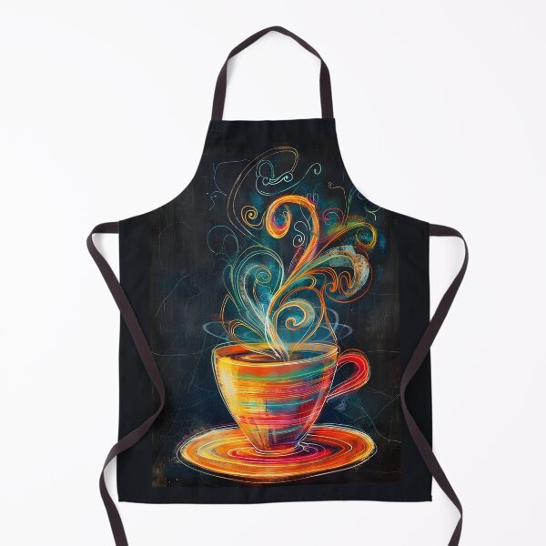 Item preview, Energetic Brew- Vibrant Swirls Rise from Multi-Colored Coffee Cup Generative AI designed and sold by OlfactoART Studio.