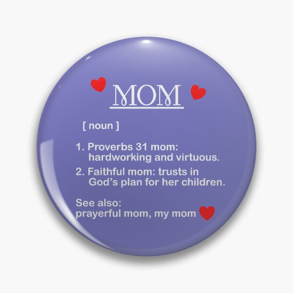 Artikelvorschau, Definition „Christian Mom“ mit Herzen auf Lila (Weiß) entworfen und verkauft von Lavender Mint Graphics.