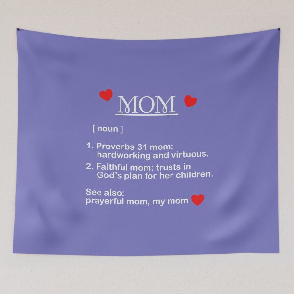 Item preview, Christian Mom Definition with Hearts on Purple (White) designed and sold by Lavender Mint Graphics.