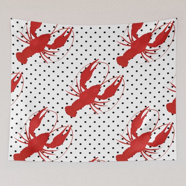 Item preview, red lobster polka dots white designed and sold by Gossip Rag.