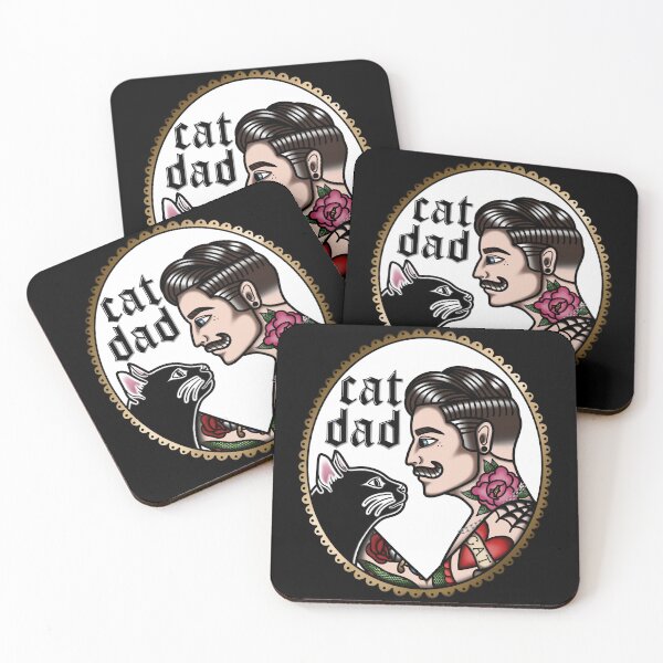 Item preview, Tattooed ‘Cat Dad’ 2.0 - Colourful Edition designed and sold by Ames-O-Art.