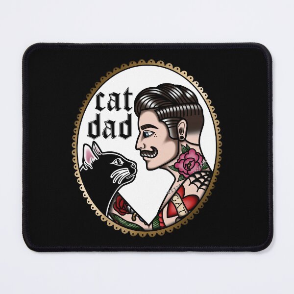 Item preview, Tattooed ‘Cat Dad’ 2.0 - Colourful Edition designed and sold by Ames-O-Art.