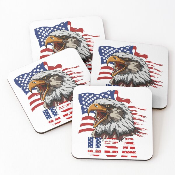 Item preview, Defiant Freedom: Angry Eagle with Battle-Worn Flag and USA Grunge Stars & Stripes designed and sold by AmericaFreedom.