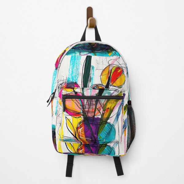 Item preview, Lively Blossom Burst- Vibrant Abstract Bouquet in Dynamic Display designed and sold by OlfactoART Studio.