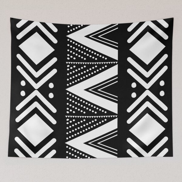 Item preview, Black and White Bogolan African Printed Design designed and sold by funkyvibes.