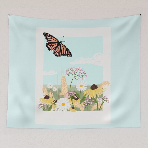 Artikelvorschau, Schmetterling und Wildblumen entworfen und verkauft von CMORRISON12345.