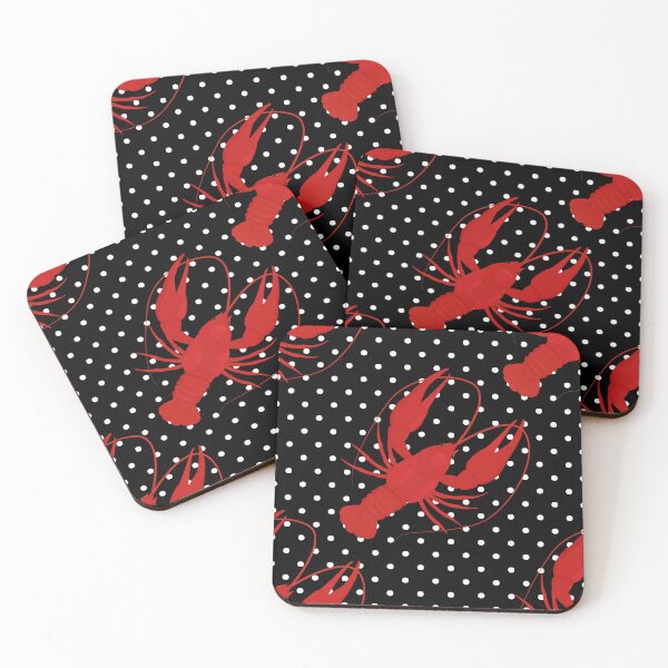 Item preview, red lobster polka dots black designed and sold by Gossip Rag.