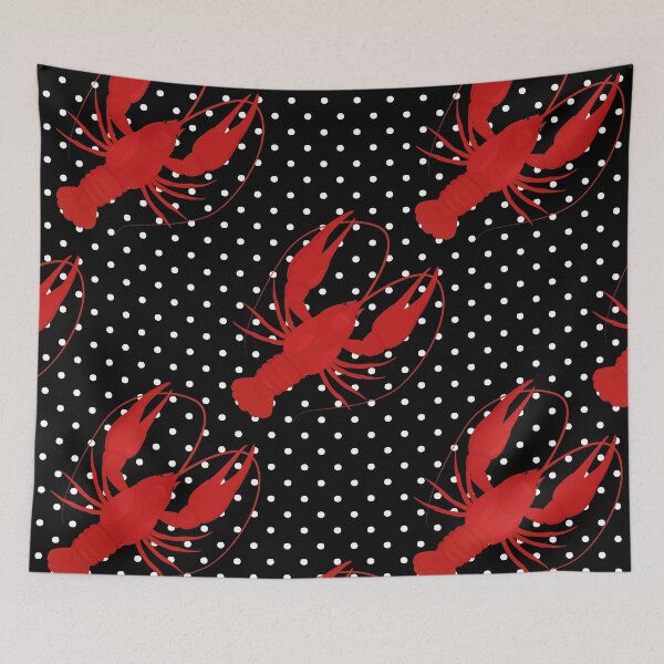 Item preview, red lobster polka dots black designed and sold by Gossip Rag.