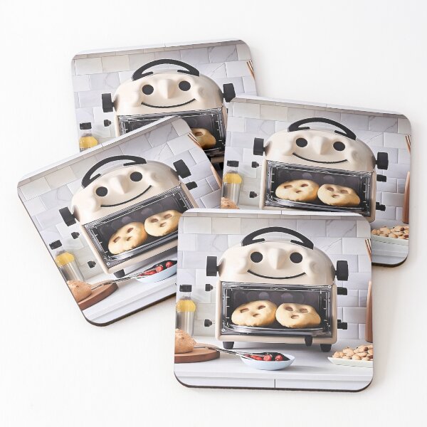 Item preview, "Whimsical Kitchen Scene: A Smiling Toaster and Delightful Baked Goods" designed and sold by MYTHIC PEEL STICKERS.