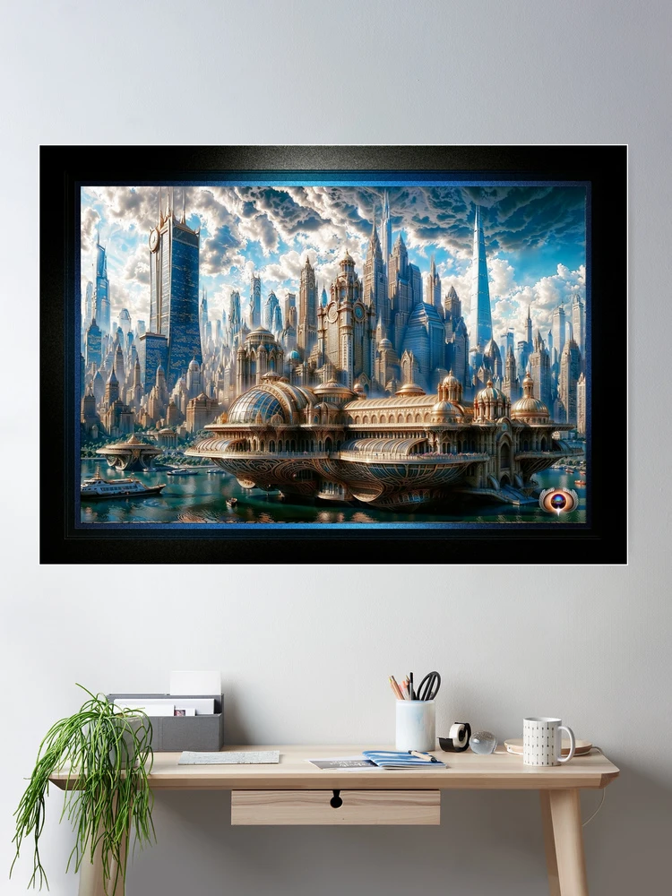 The Bravagan Cruise Ship Captivating AI Concept Art by Xzendor7 Room Decor Poster Art Print