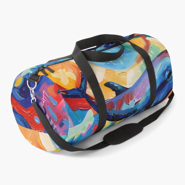 Item preview, Whimsical Dolphin Delight- Vibrant Colors and Bold Brushstrokes Dance Beneath the Waves designed and sold by OlfactoART Studio.