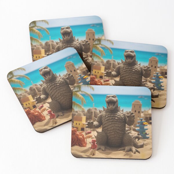 Item preview, Nuclear Lizard Monster at the beach 1 designed and sold by AstroRisq.