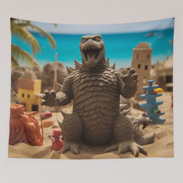 Item preview, Nuclear Lizard Monster at the beach 1 designed and sold by AstroRisq.