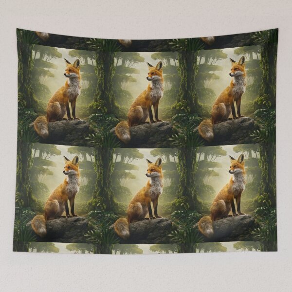 Item preview, Fox Portrait. sunrise forest designed and sold by FoxVibes.