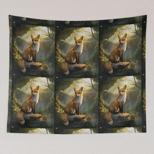 Item preview, Fox Portrait. sunrise forest designed and sold by FoxVibes.