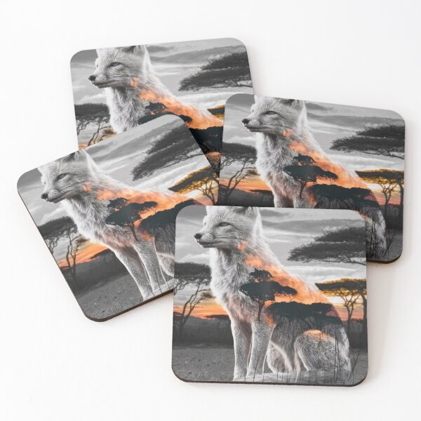 Item preview, Fox Portrait. fox silhouette, African forest, sunrise forest designed and sold by FoxVibes.