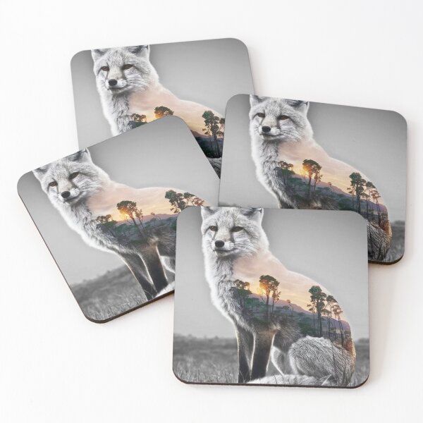 Item preview, Fox Portrait. fox silhouette, African forest, sunrise forest designed and sold by FoxVibes.