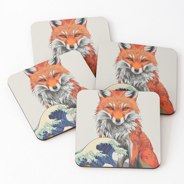 Artikelvorschau, Fuchsporträt. japanischer Kunststil, japanische Welle entworfen und verkauft von FoxVibes.