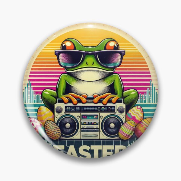 Item preview, frog with cassette player Easter Funny animals designed and sold by Expressions-Sel.