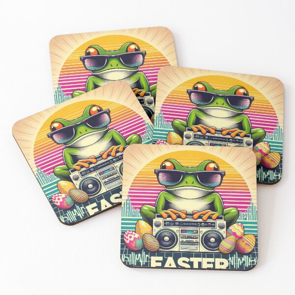 Item preview, frog with cassette player Easter Funny animals designed and sold by Expressions-Sel.