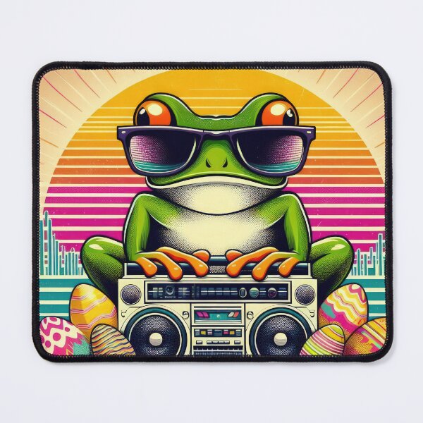 Item preview, frog with cassette player Easter Funny animals designed and sold by Expressions-Sel.