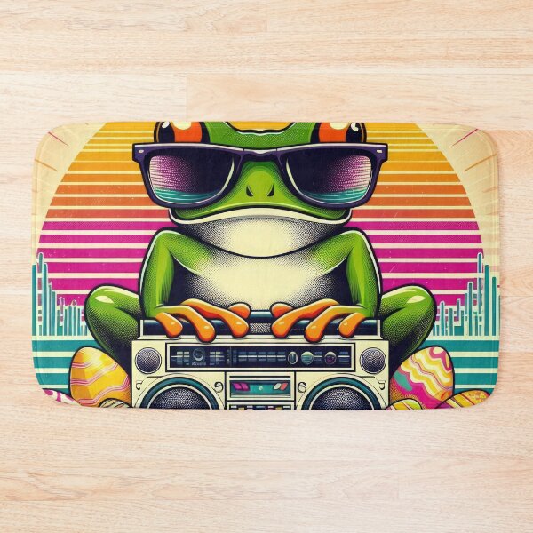 Item preview, frog with cassette player Easter Funny animals designed and sold by Expressions-Sel.