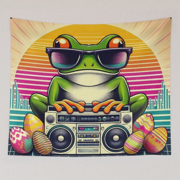 Item preview, frog with cassette player Easter Funny animals designed and sold by Expressions-Sel.