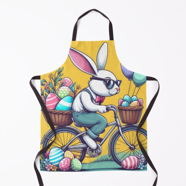 Item preview, rabbit with a bike and Easter eggs Easter Funny animals designed and sold by Expressions-Sel.