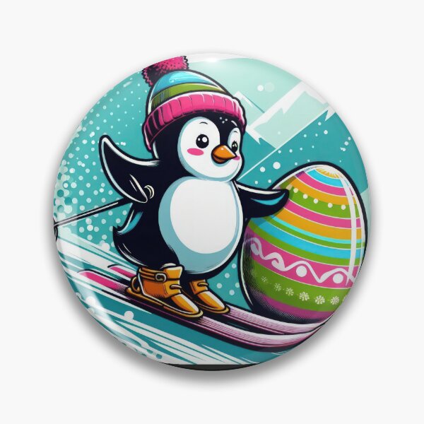 Item preview, penguin skier Easter Funny animals designed and sold by Expressions-Sel.