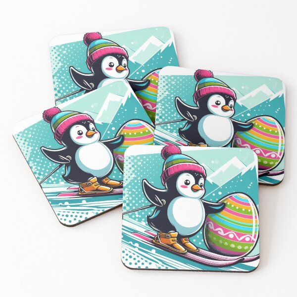 Item preview, penguin skier Easter Funny animals designed and sold by Expressions-Sel.