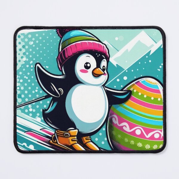 Item preview, penguin skier Easter Funny animals designed and sold by Expressions-Sel.