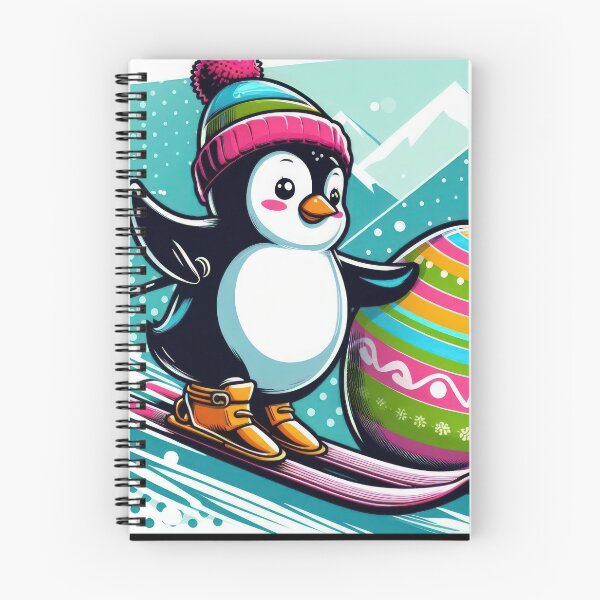 Item preview, penguin skier Easter Funny animals designed and sold by Expressions-Sel.