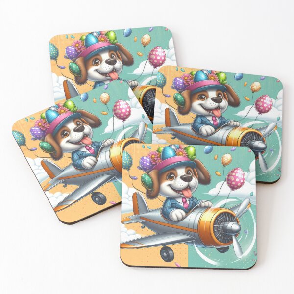 Item preview, Dog with airplane and Easter eggs Funny animals designed and sold by Expressions-Sel.